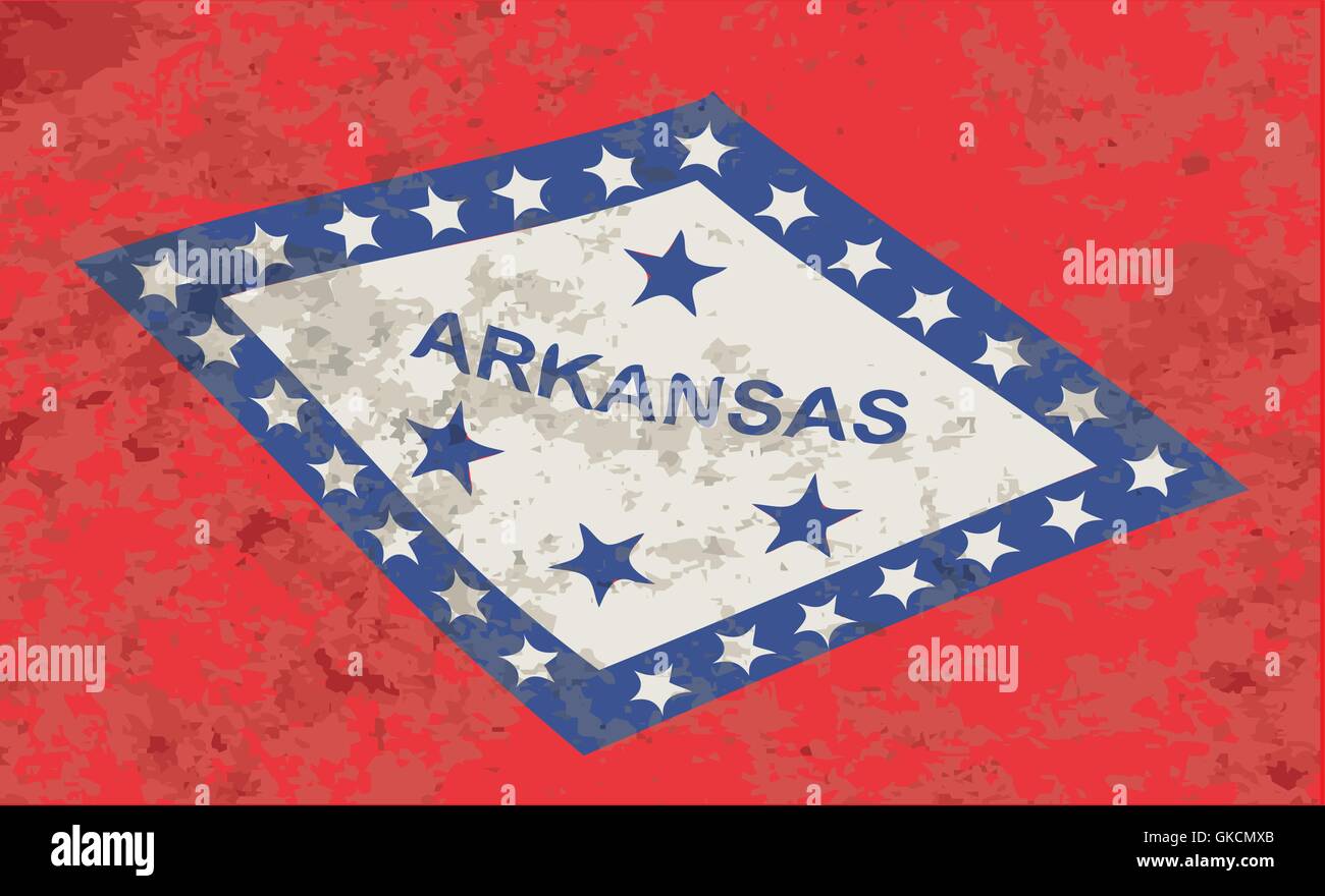 Arkansas State Flag Grunge Illustrazione Vettoriale