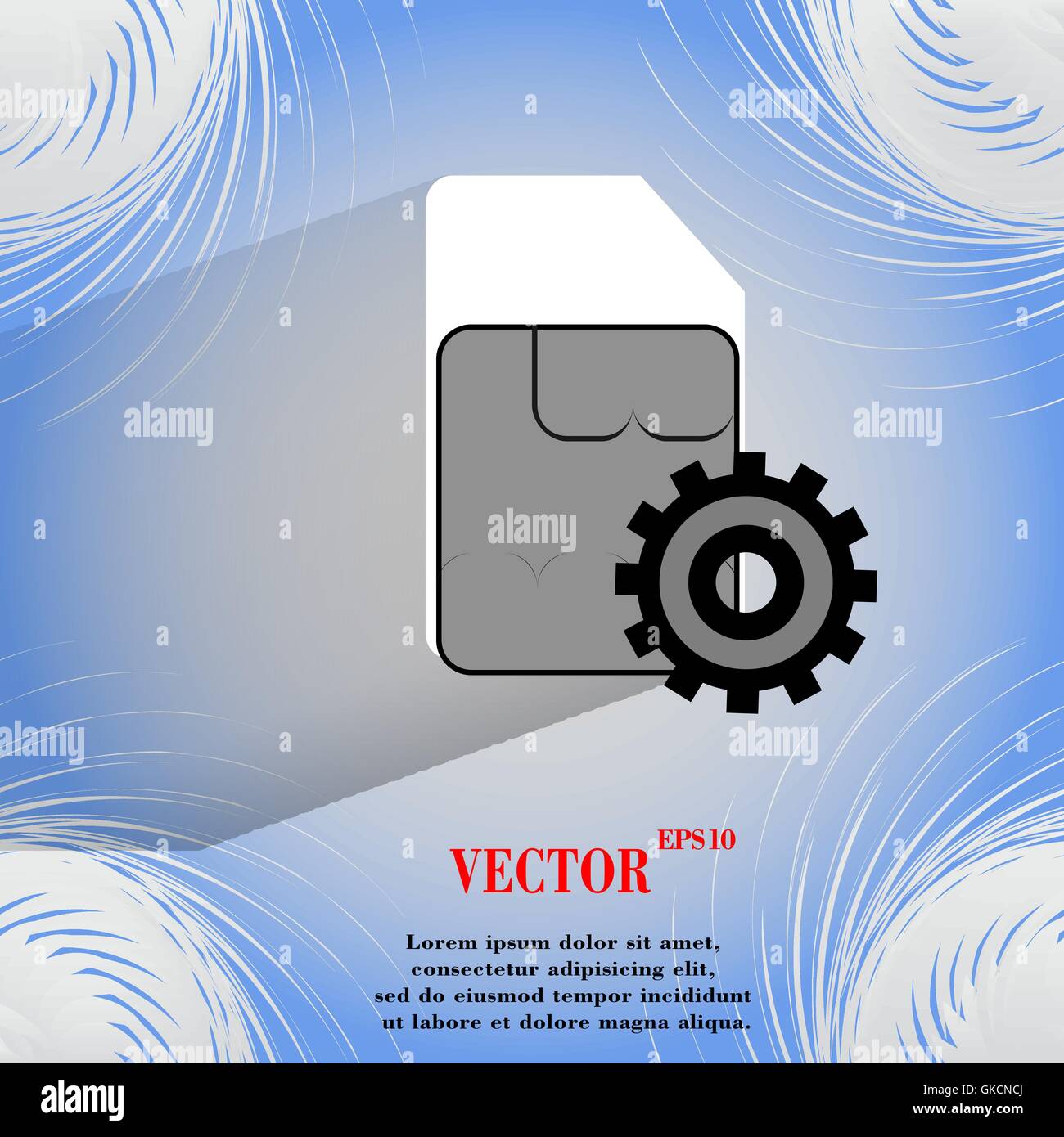 Scheda SIM. Appartamento moderno pulsante web su un piano geometrico sfondo astratto Illustrazione Vettoriale