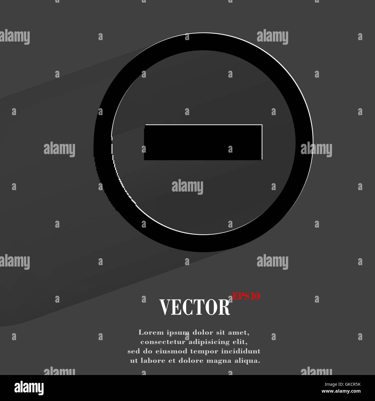 Meno. Appartamento moderno web pulsante con lunga ombra e lo spazio per il tuo testo. Illustrazione Vettoriale