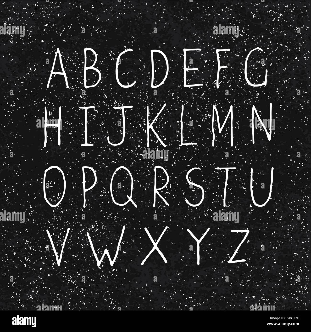 Disegnate a mano su alfabeto invecchiato Texture Blackboard Illustrazione Vettoriale