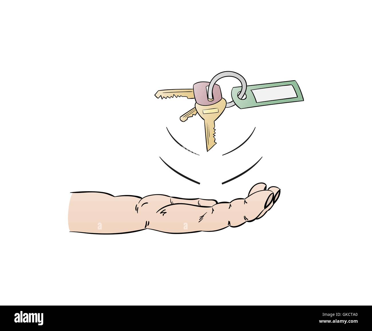 Mano umana e di caduta Illustrazione Vettoriale