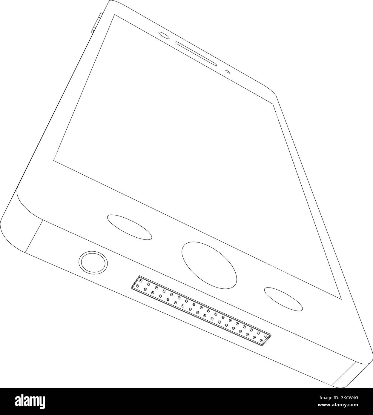 Smart phone schizzo Illustrazione Vettoriale