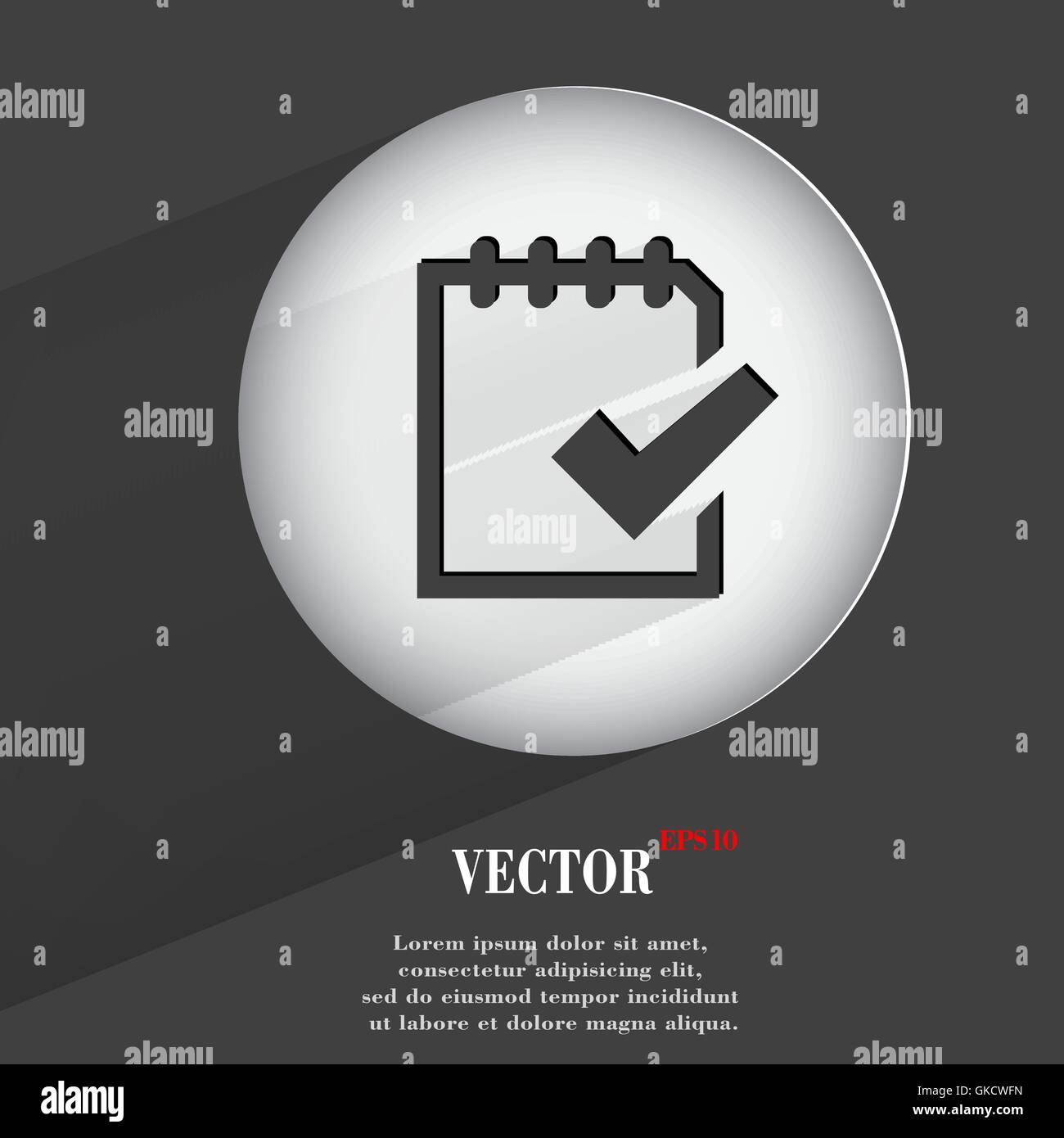 Carta, penna. Appartamento moderno web pulsante con lunga ombra e lo spazio per il testo Illustrazione Vettoriale