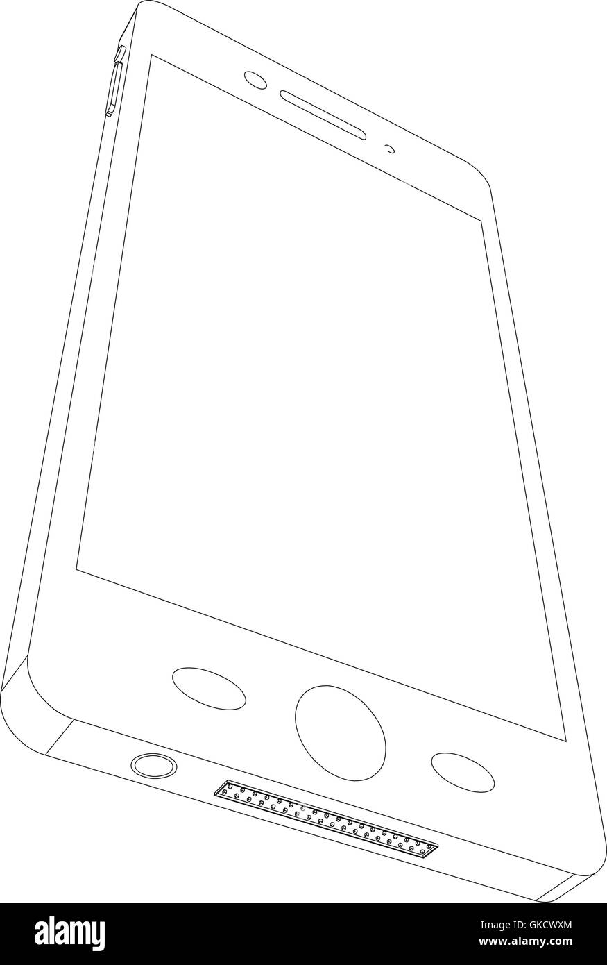 Smart phone schizzo Illustrazione Vettoriale