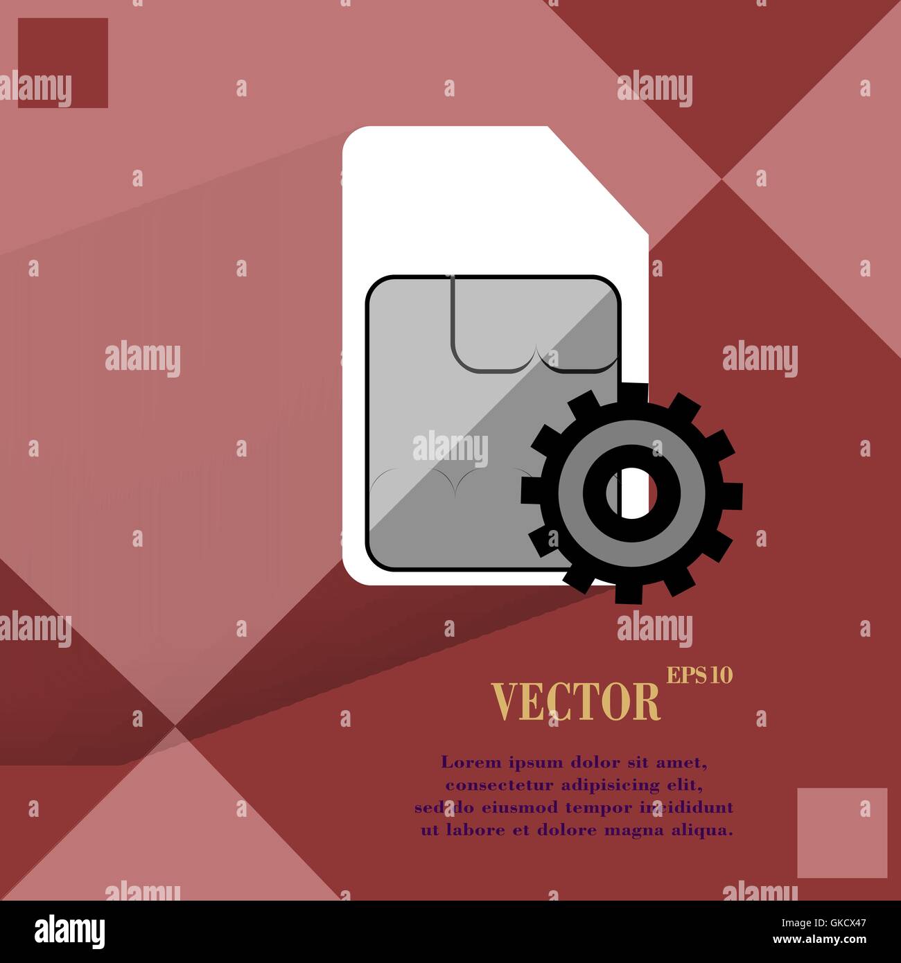 Scheda SIM. Appartamento moderno pulsante web su un piano geometrico sfondo astratto Illustrazione Vettoriale