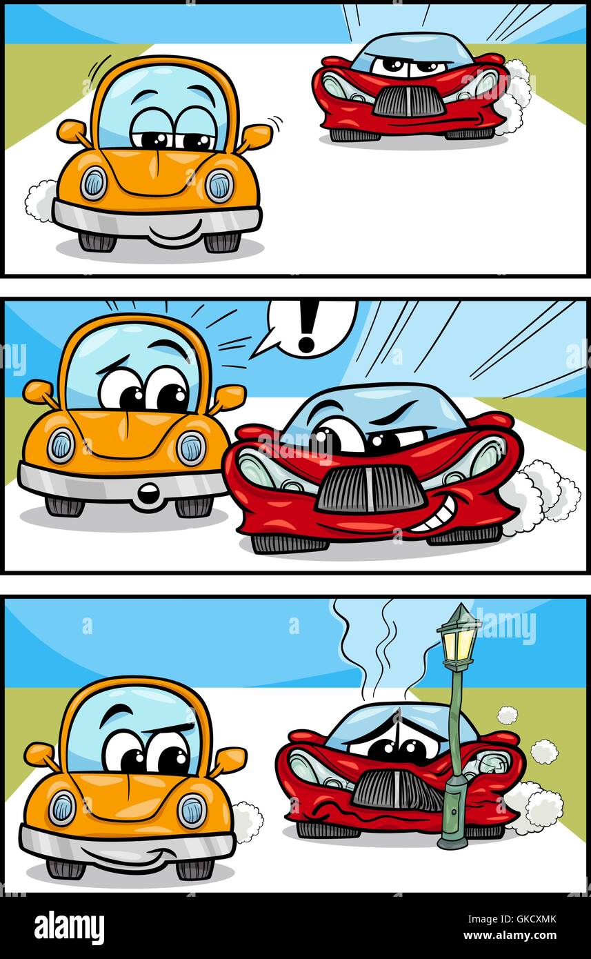 Automobili Cartoon Storia Comica Immagine E Vettoriale Alamy