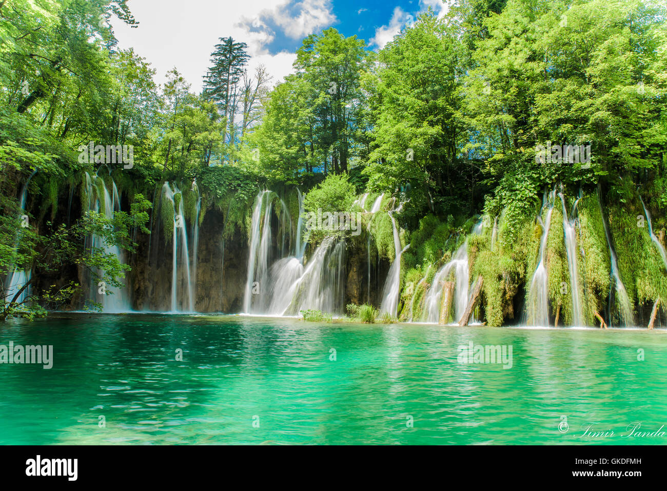 Uno splendido scenario nel parco nazionale di Plitvice , Croazia Foto Stock