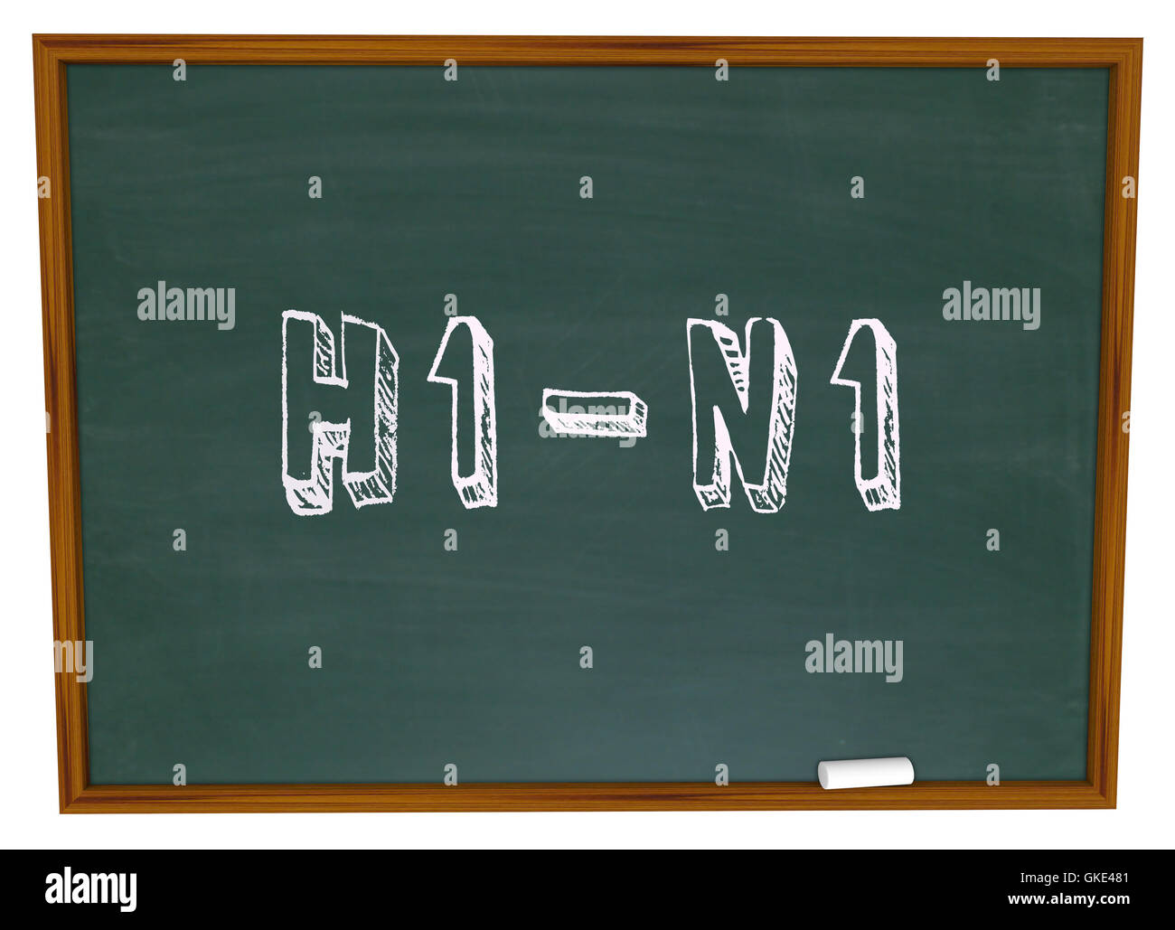 H1N1 - parole sulla lavagna Foto Stock