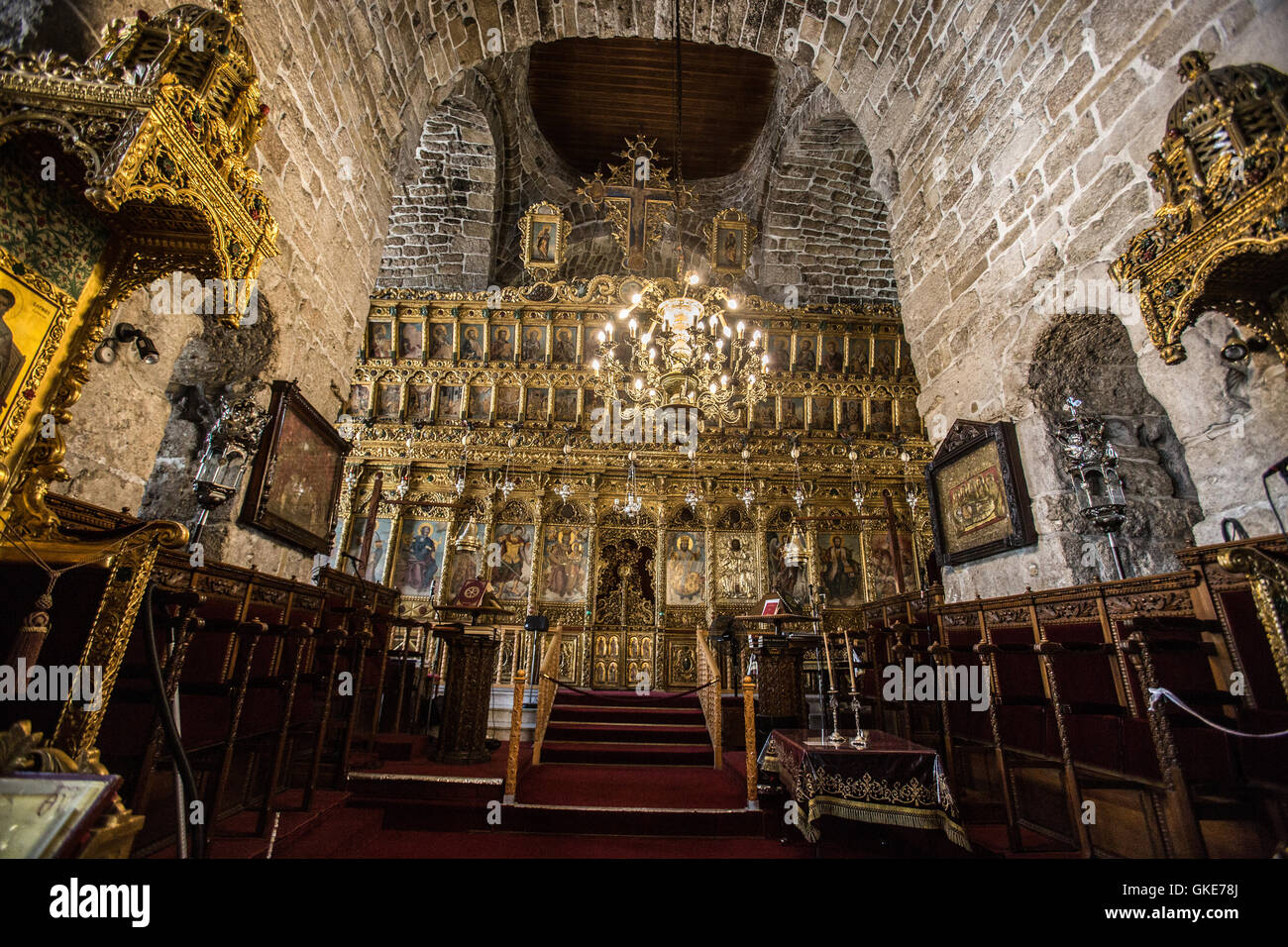 Vista interna della chiesa di San Lazzaro a Larnaca. Foto Stock