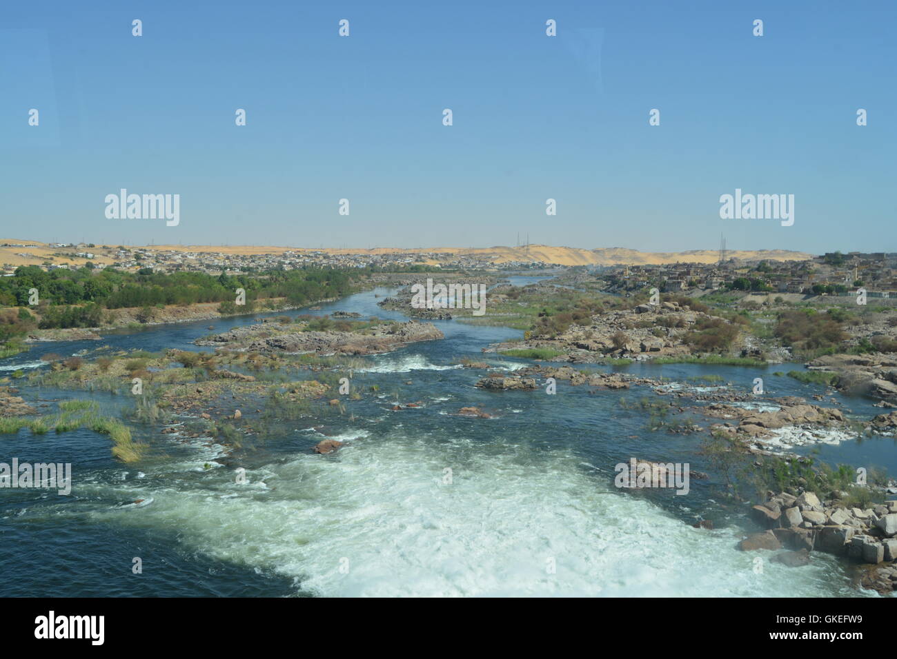 Diga di Assuan, Lago Nassar, Egitto Foto Stock
