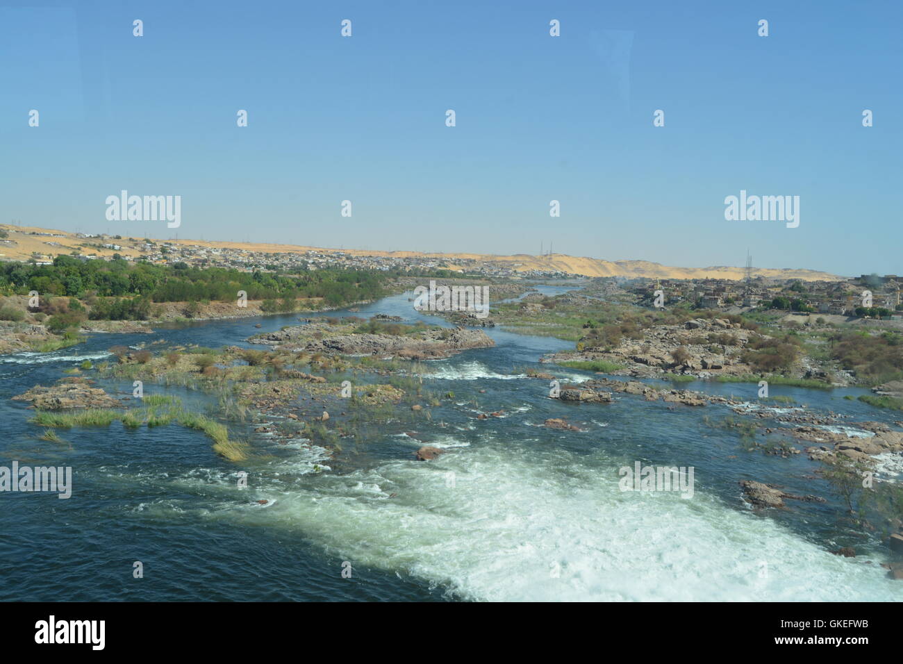 Diga di Assuan, Lago Nassar, Egitto Foto Stock