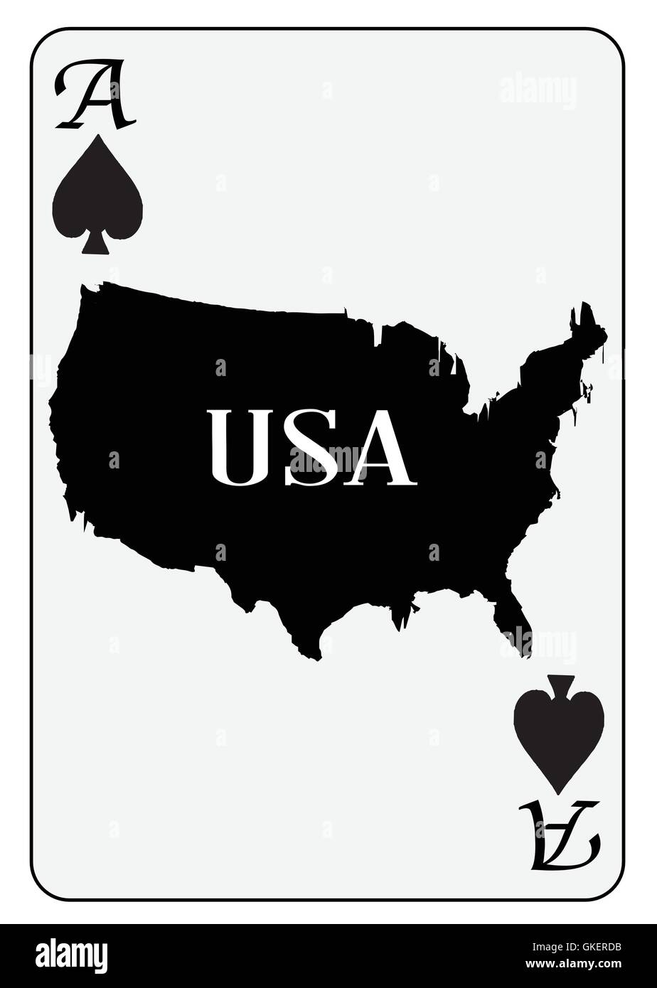 USA carta da gioco Ace picche Illustrazione Vettoriale