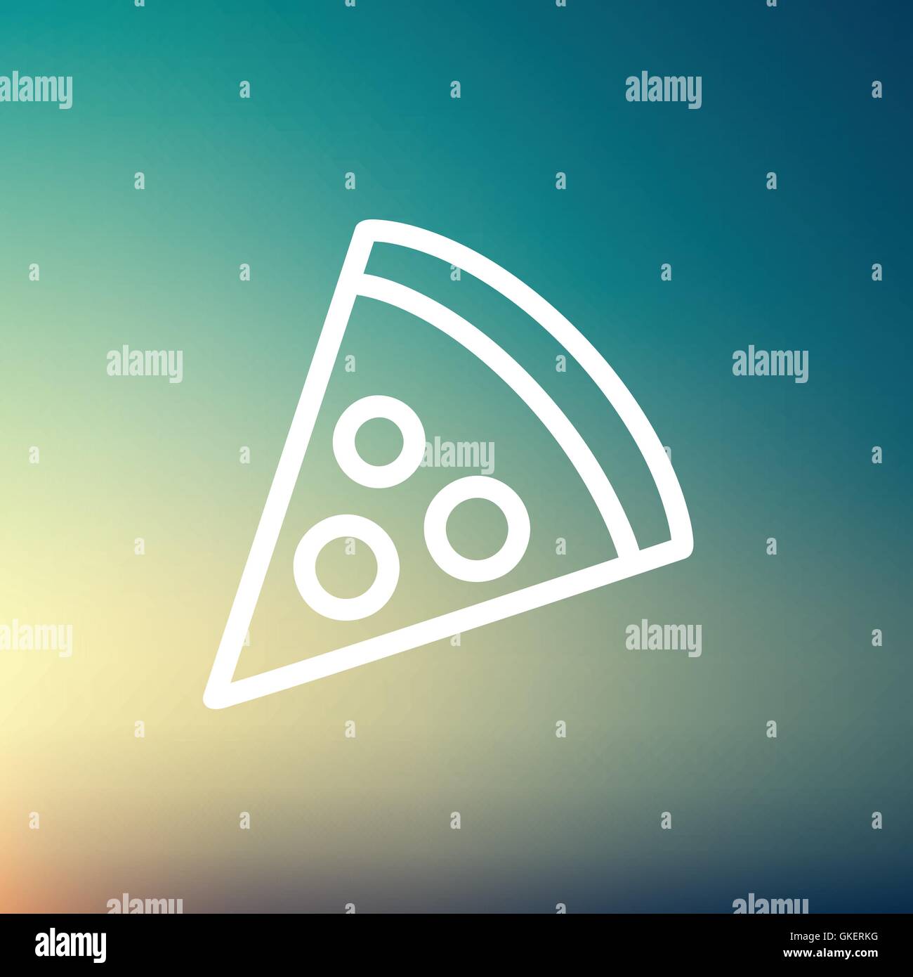 Trancio di pizza sottile Icona di linea Illustrazione Vettoriale