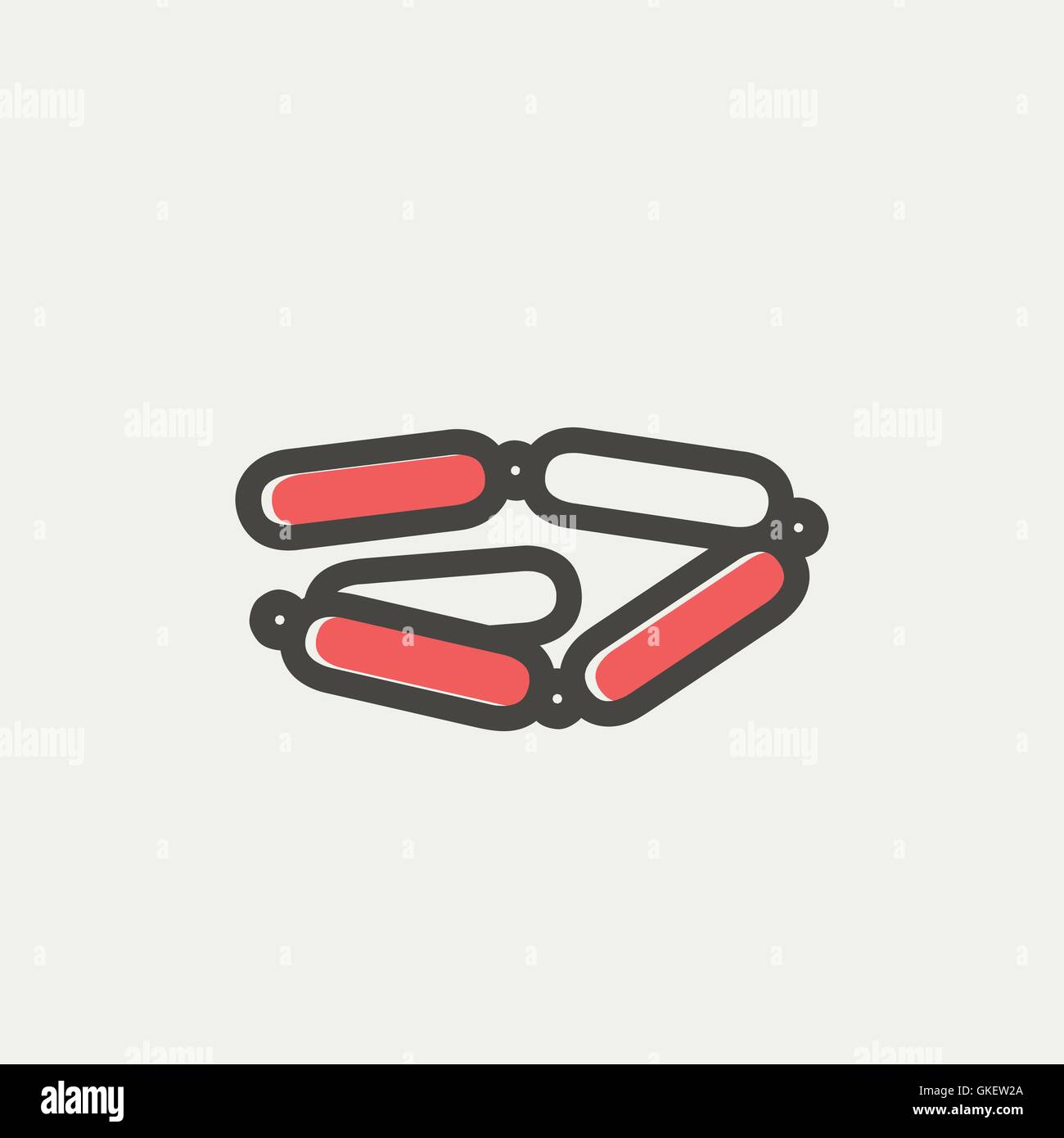 Salsicce sottile catena icona linea Illustrazione Vettoriale