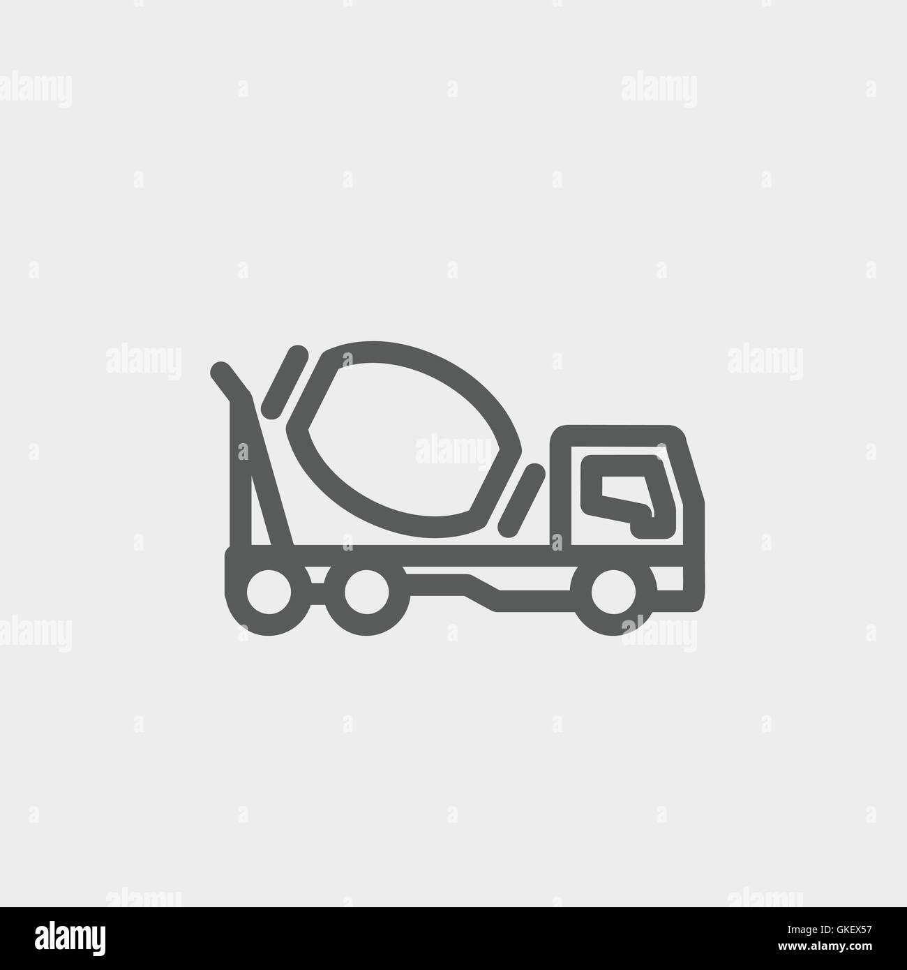 Betoniera carrello thin line icona Illustrazione Vettoriale