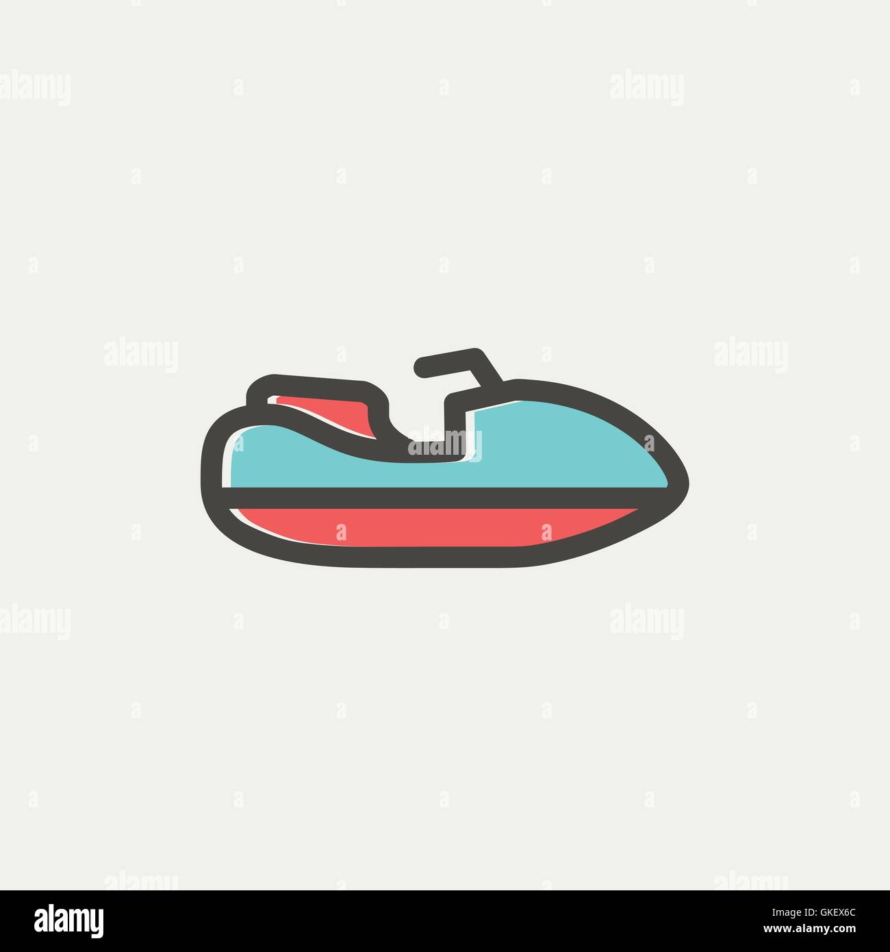 Barca veloce thin line icona Illustrazione Vettoriale