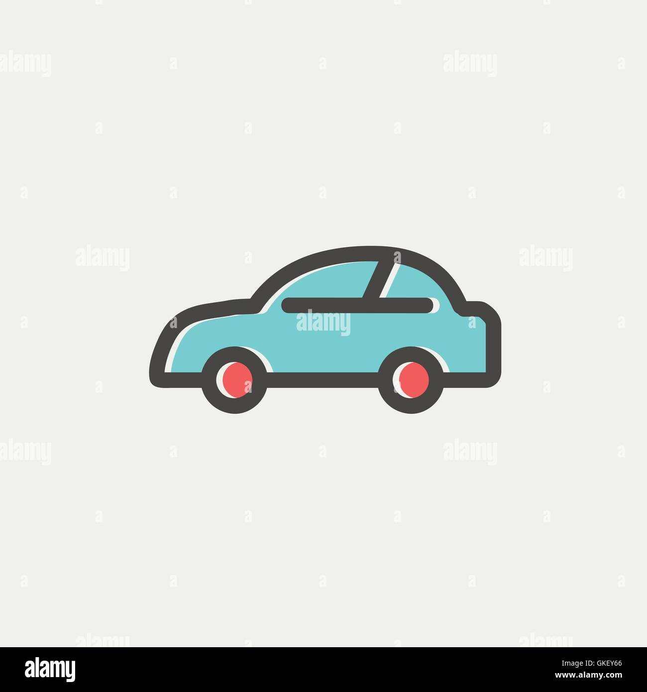 Auto thin line icona Illustrazione Vettoriale