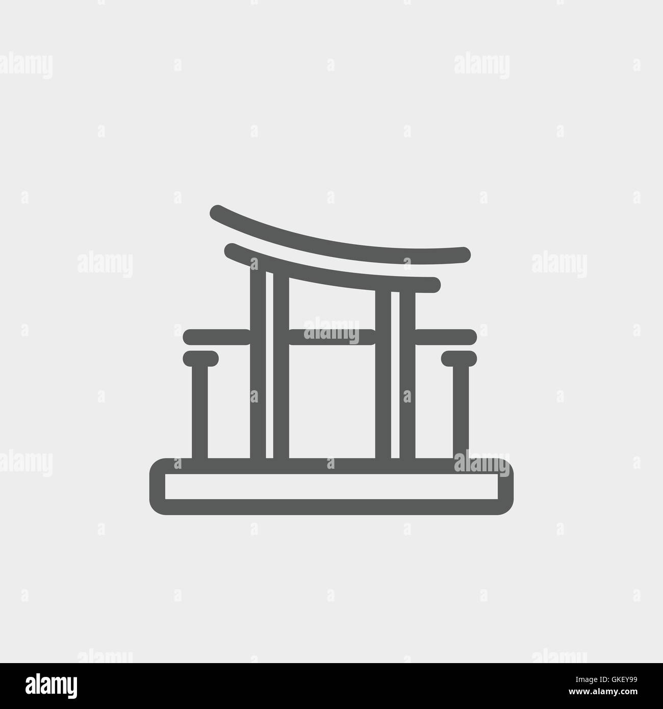 Cancello famoso thin line icona Illustrazione Vettoriale