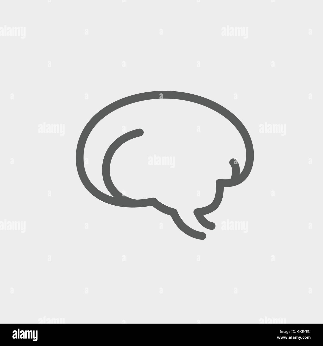 Cervello umano thin line icona Illustrazione Vettoriale