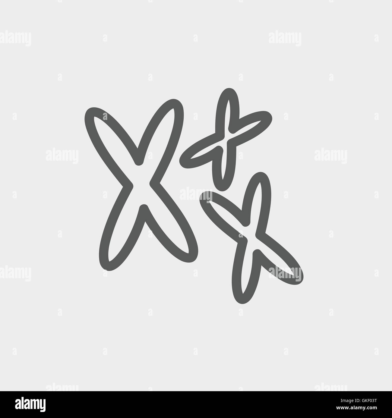 I cromosomi thin line icona Illustrazione Vettoriale