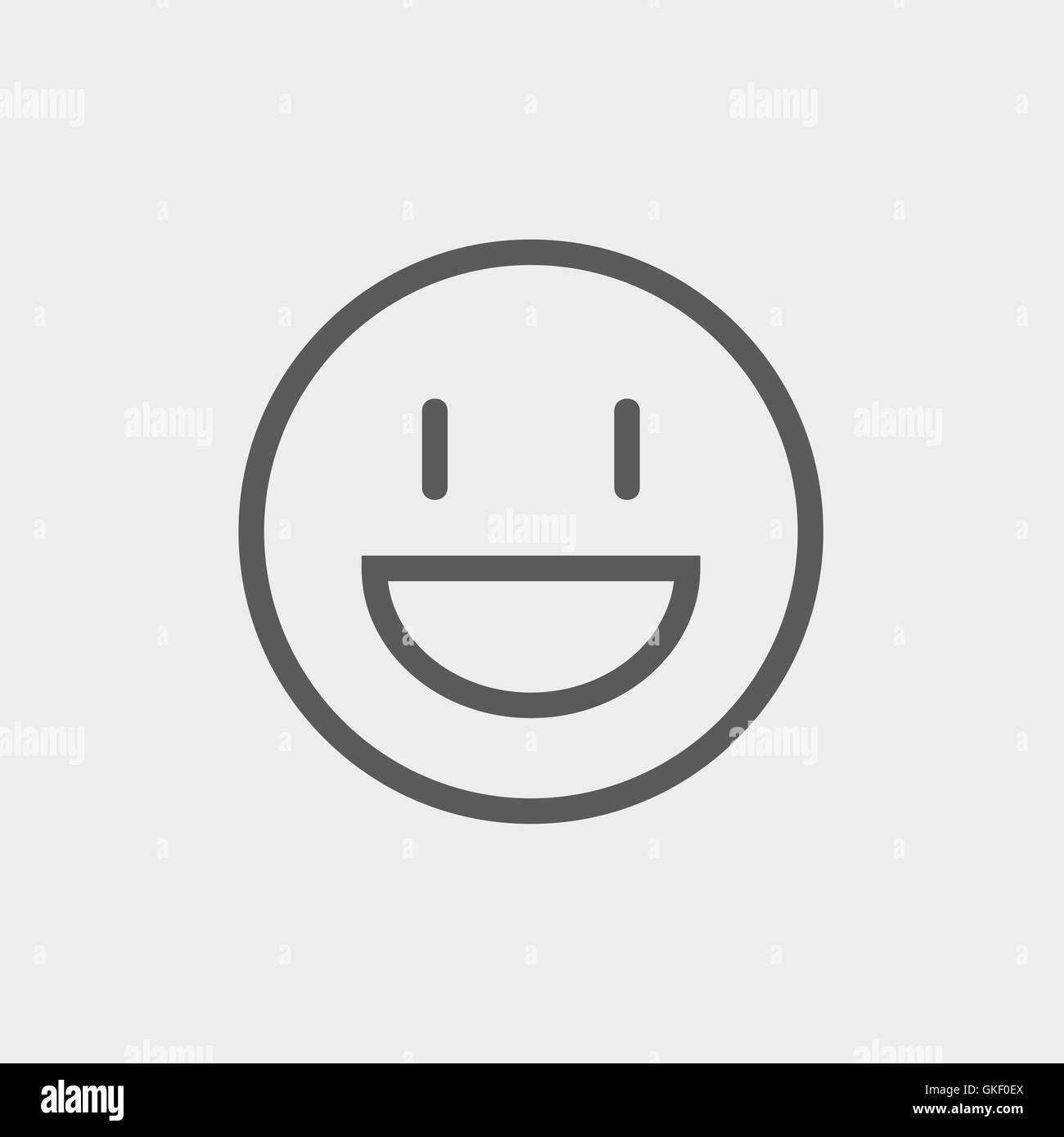 Sottile sorridente icona linea Illustrazione Vettoriale