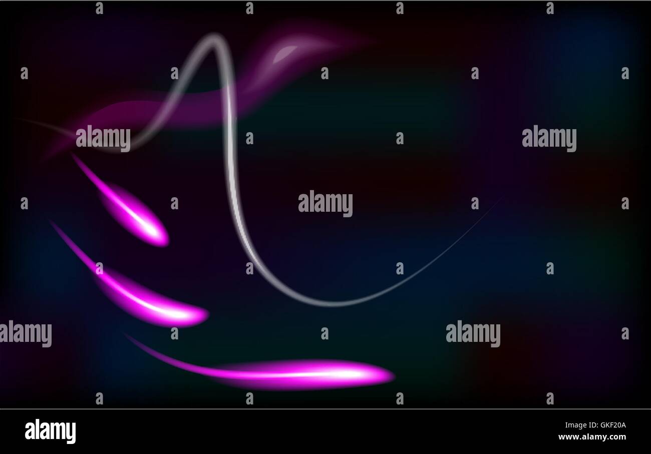 Illustrazione Vettoriale di viola astratto con sfondo sfocato magica luce al neon linee curve Illustrazione Vettoriale