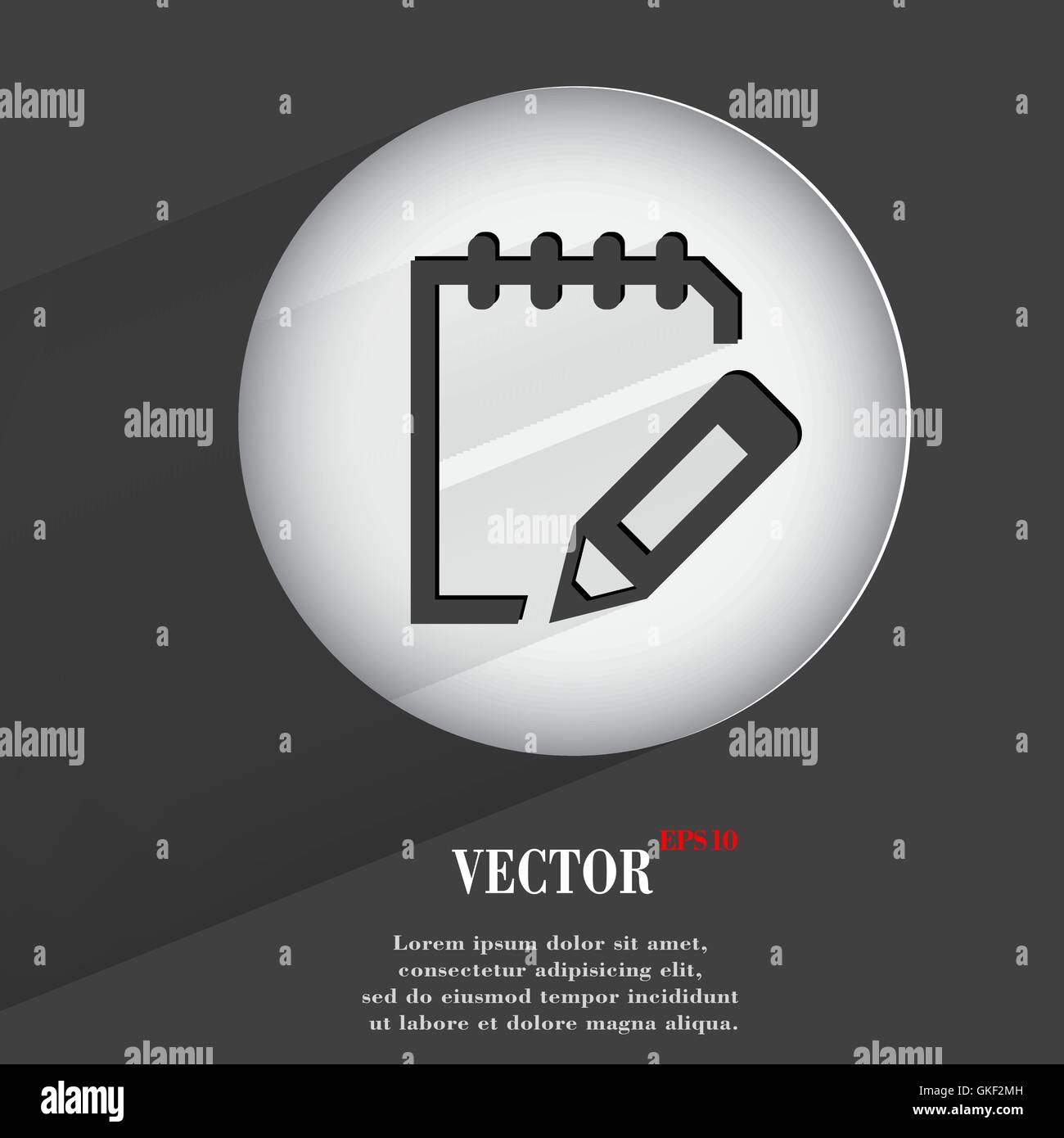 Appartamento moderno web pulsante con lunga ombra e lo spazio per il testo Illustrazione Vettoriale