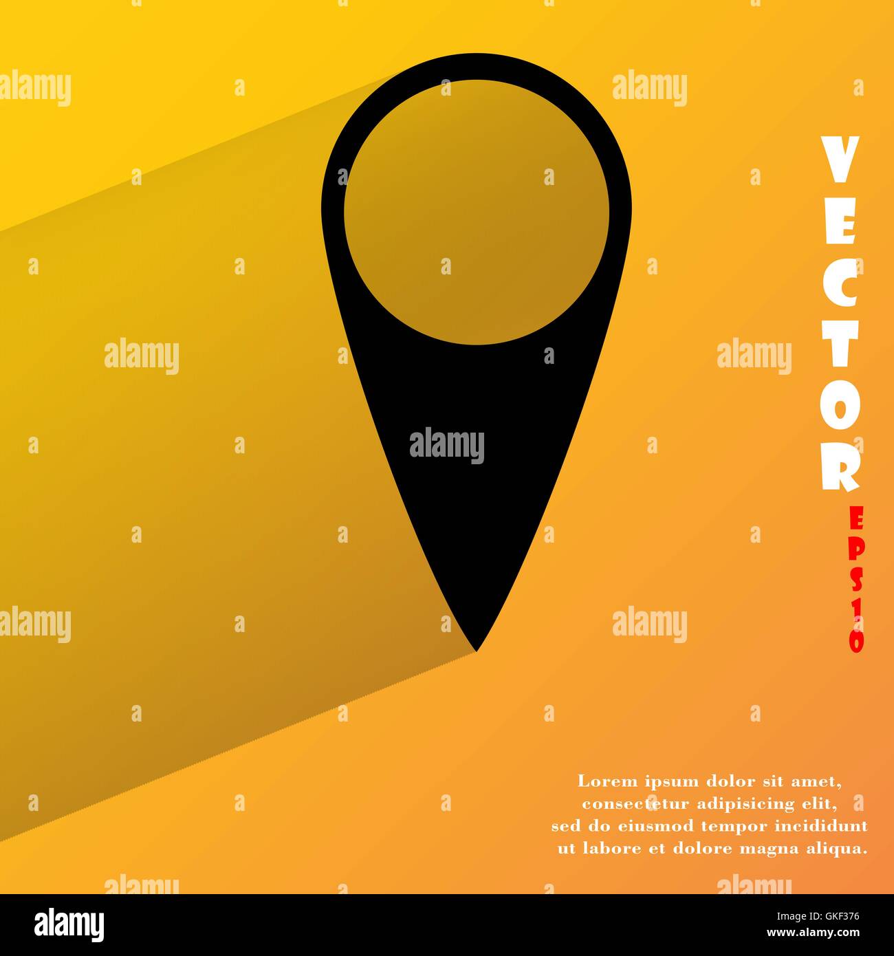 Mappa puntatori. Appartamento moderno web pulsante con lunga ombra e lo spazio per il testo Illustrazione Vettoriale