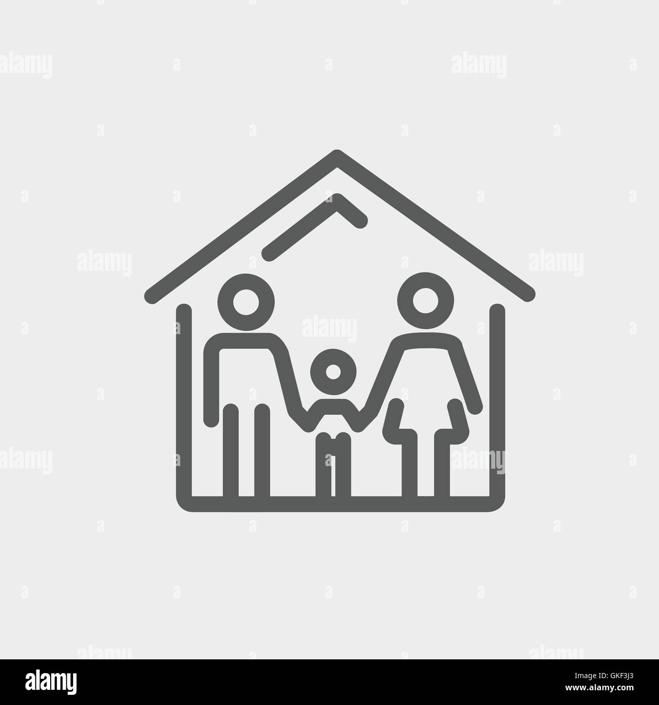 Casa Famiglia thin line icona Illustrazione Vettoriale