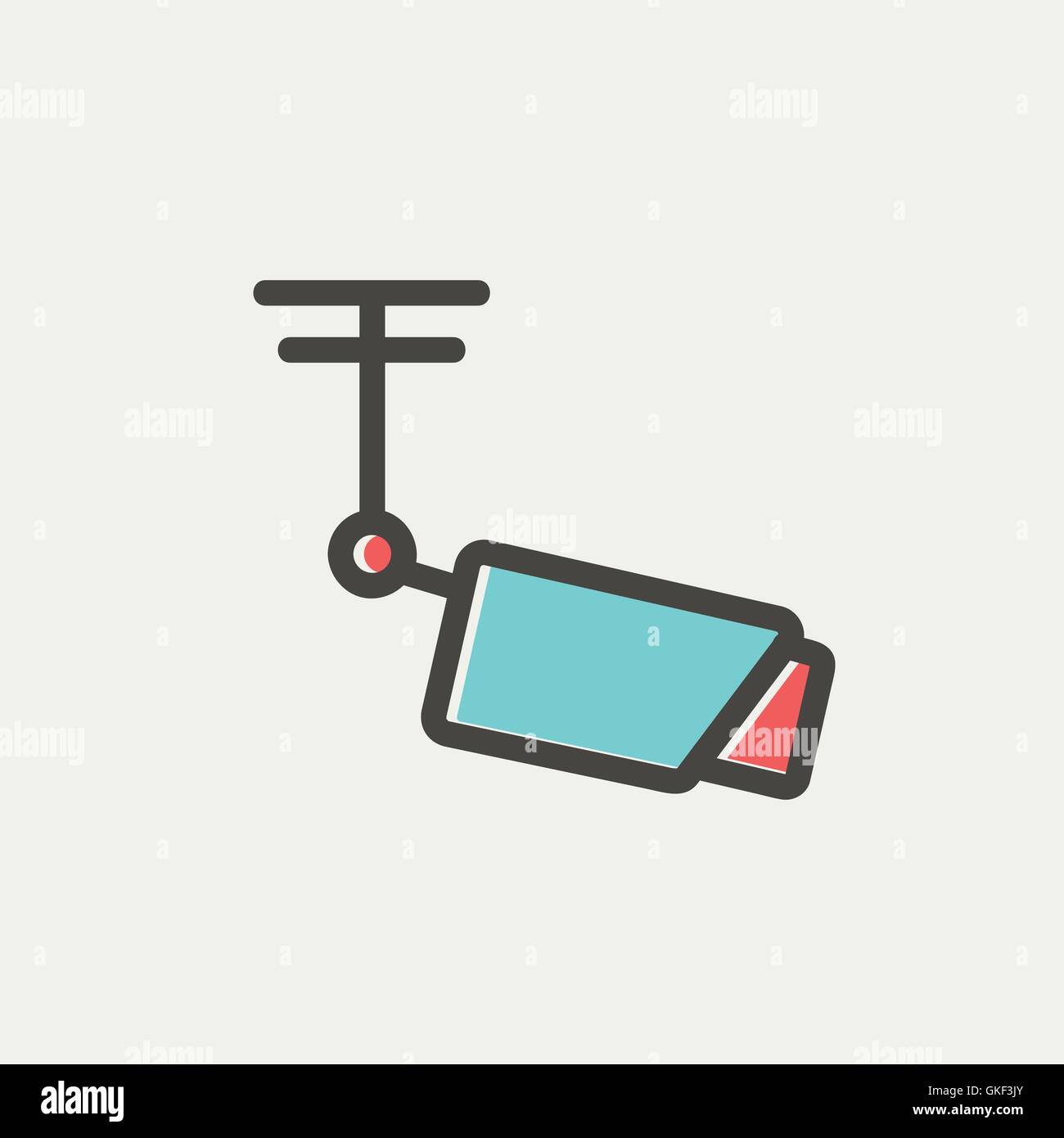 Antenna sul tetto sottile Icona di linea Illustrazione Vettoriale