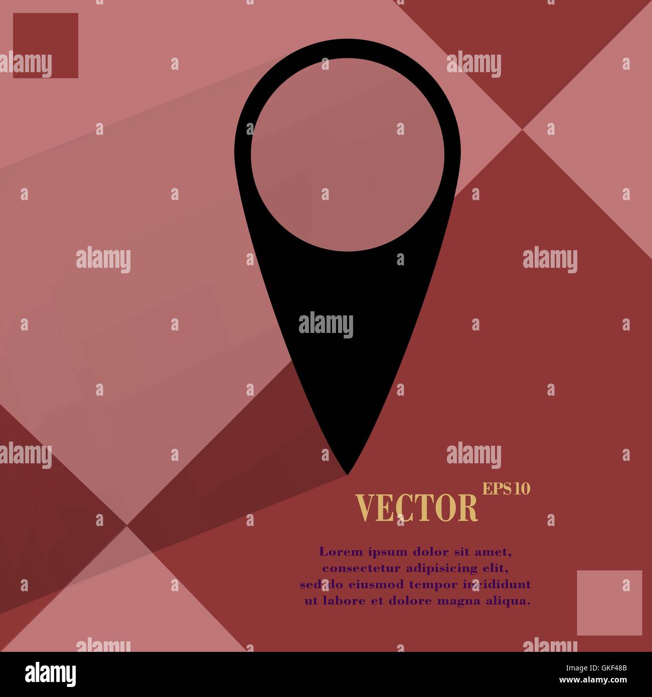 Mappa puntatori. Appartamento moderno pulsante web su un piano geometrico sfondo astratto Illustrazione Vettoriale