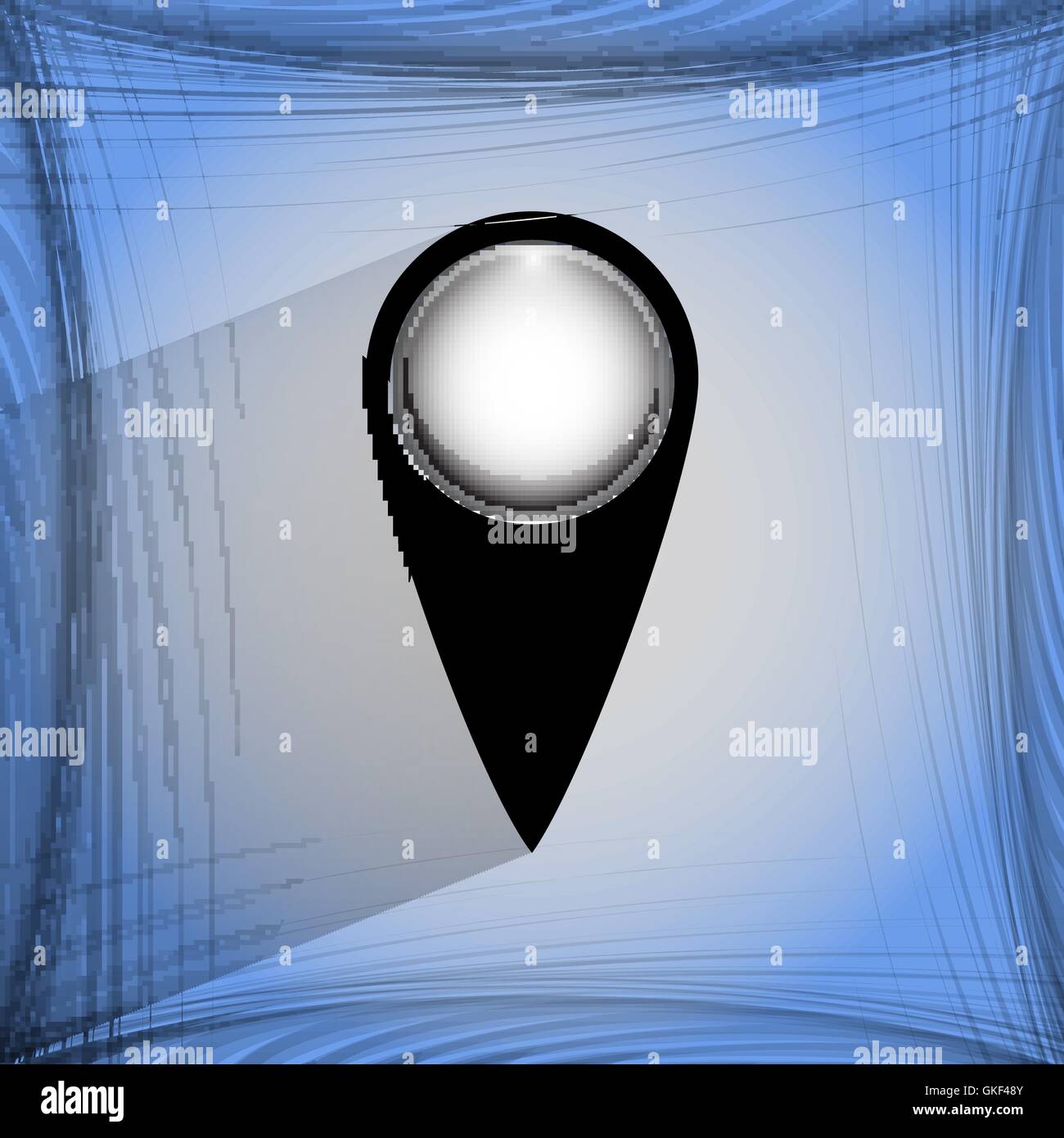 Mappa puntatori. Appartamento moderno pulsante web su un piano geometrico sfondo astratto Illustrazione Vettoriale