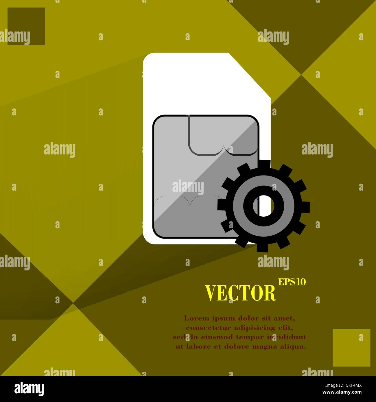 Scheda SIM. Appartamento moderno pulsante web su un piano geometrico sfondo astratto Illustrazione Vettoriale