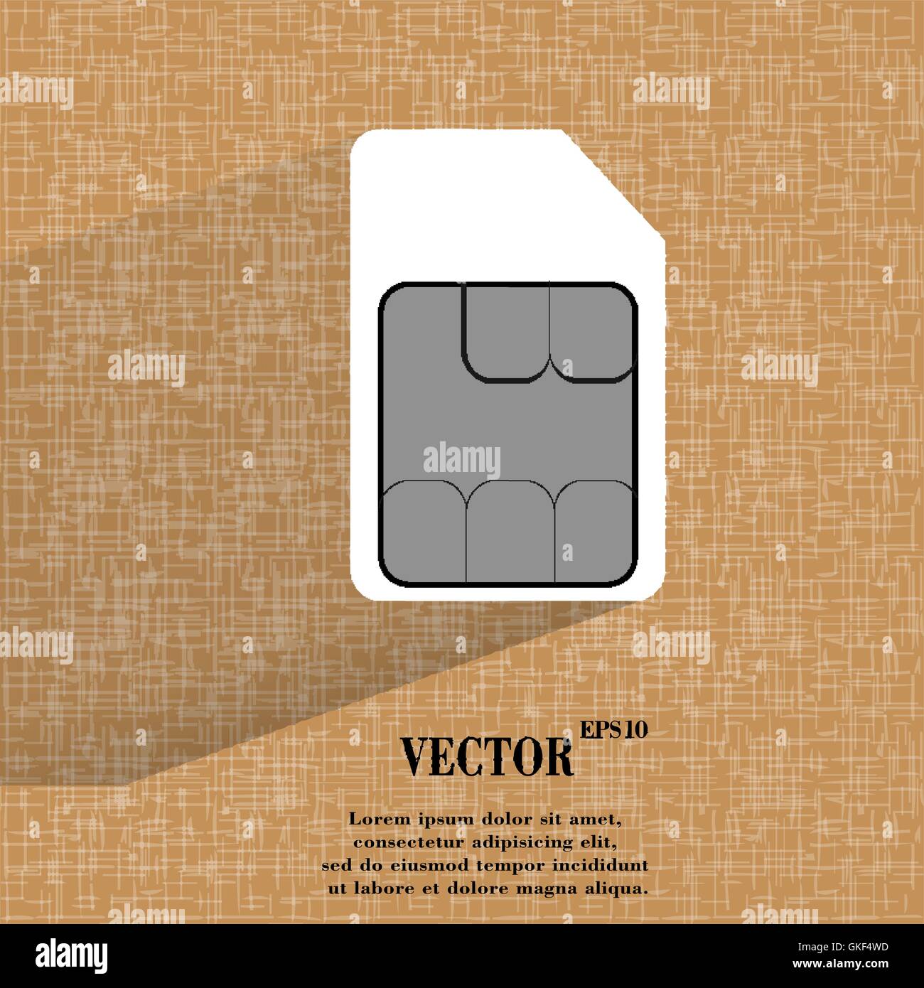 Scheda SIM. Appartamento moderno pulsante web su un piano geometrico sfondo astratto Illustrazione Vettoriale