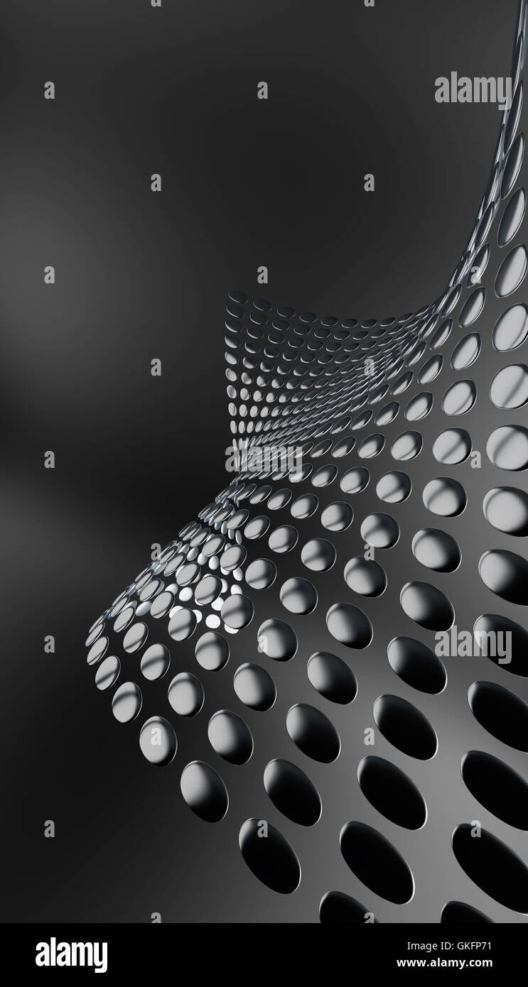 Abstract metallico piastre arrotondate Foto Stock