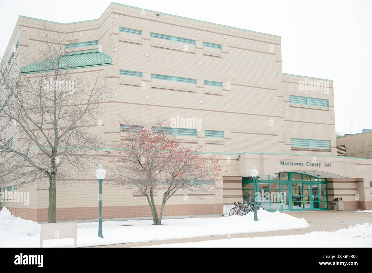 La Manitowoc County Jail edificio, in primo piano per la realizzazione di un documentario assassino. Foto Stock