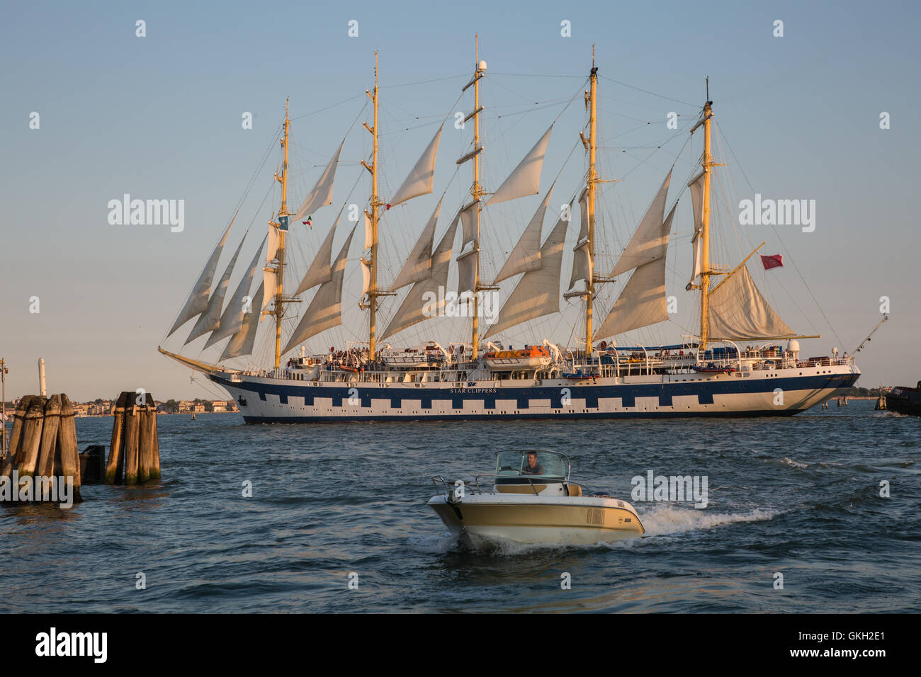 La Star Clipper barca sulla laguna di Venezia Italia Foto Stock