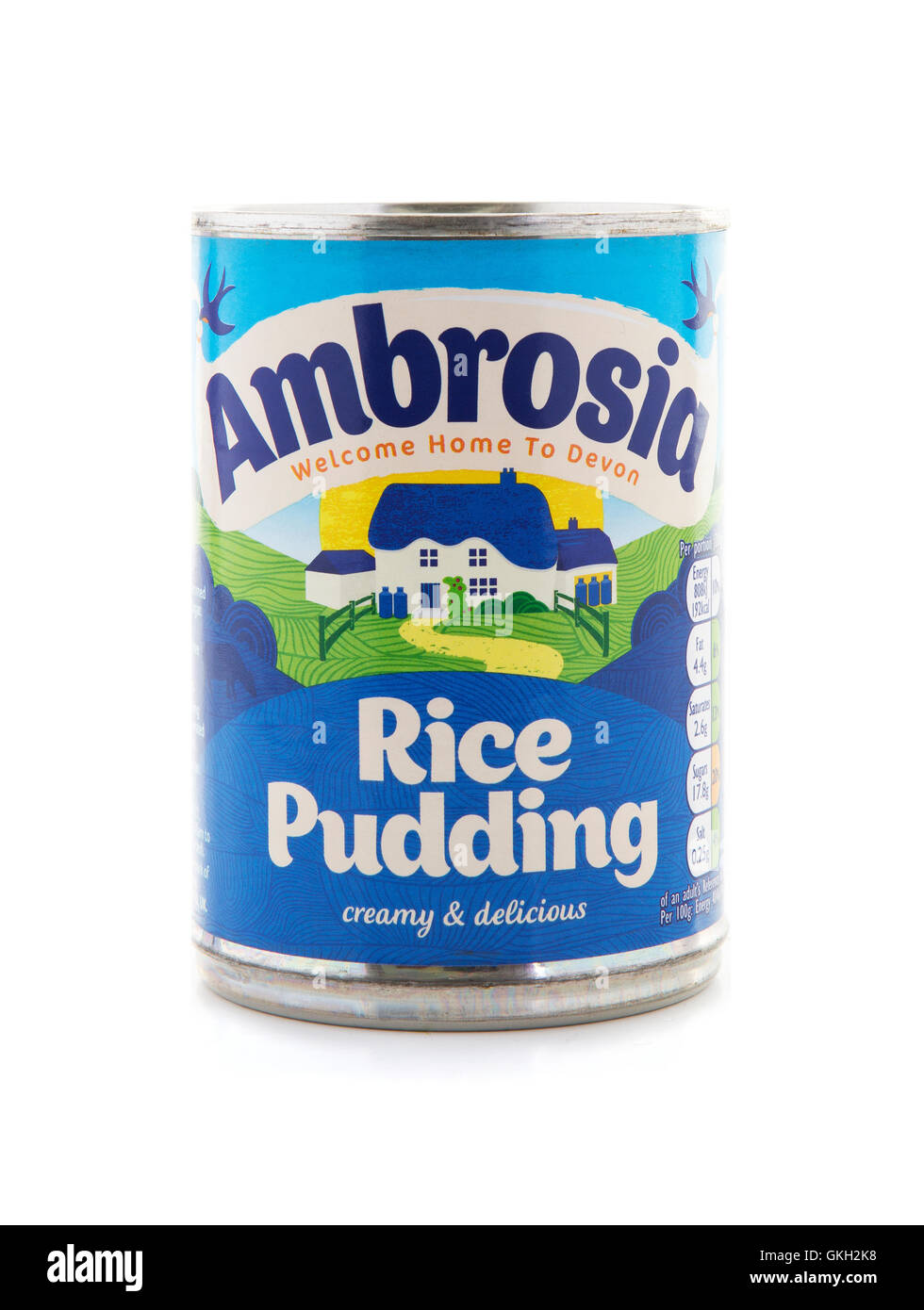Lo stagno di Ambrosia budino di riso su sfondo bianco Foto Stock