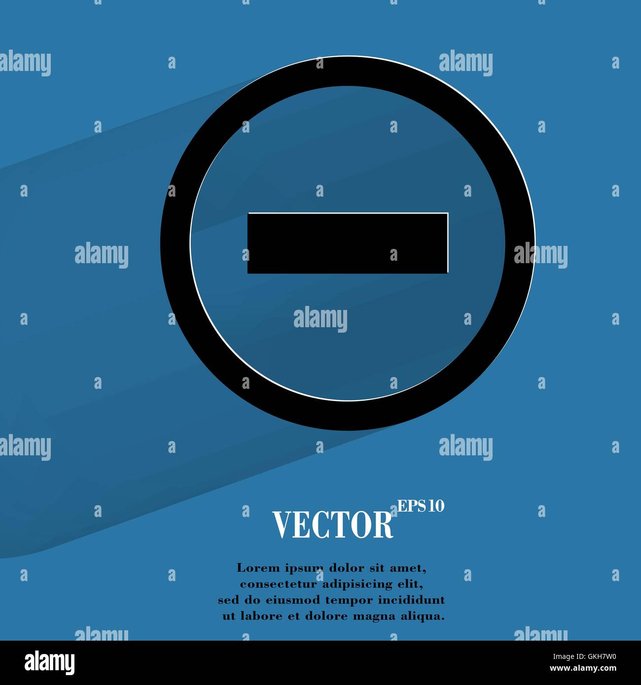 Meno. Appartamento moderno web pulsante con lunga ombra e lo spazio per il tuo testo. Illustrazione Vettoriale