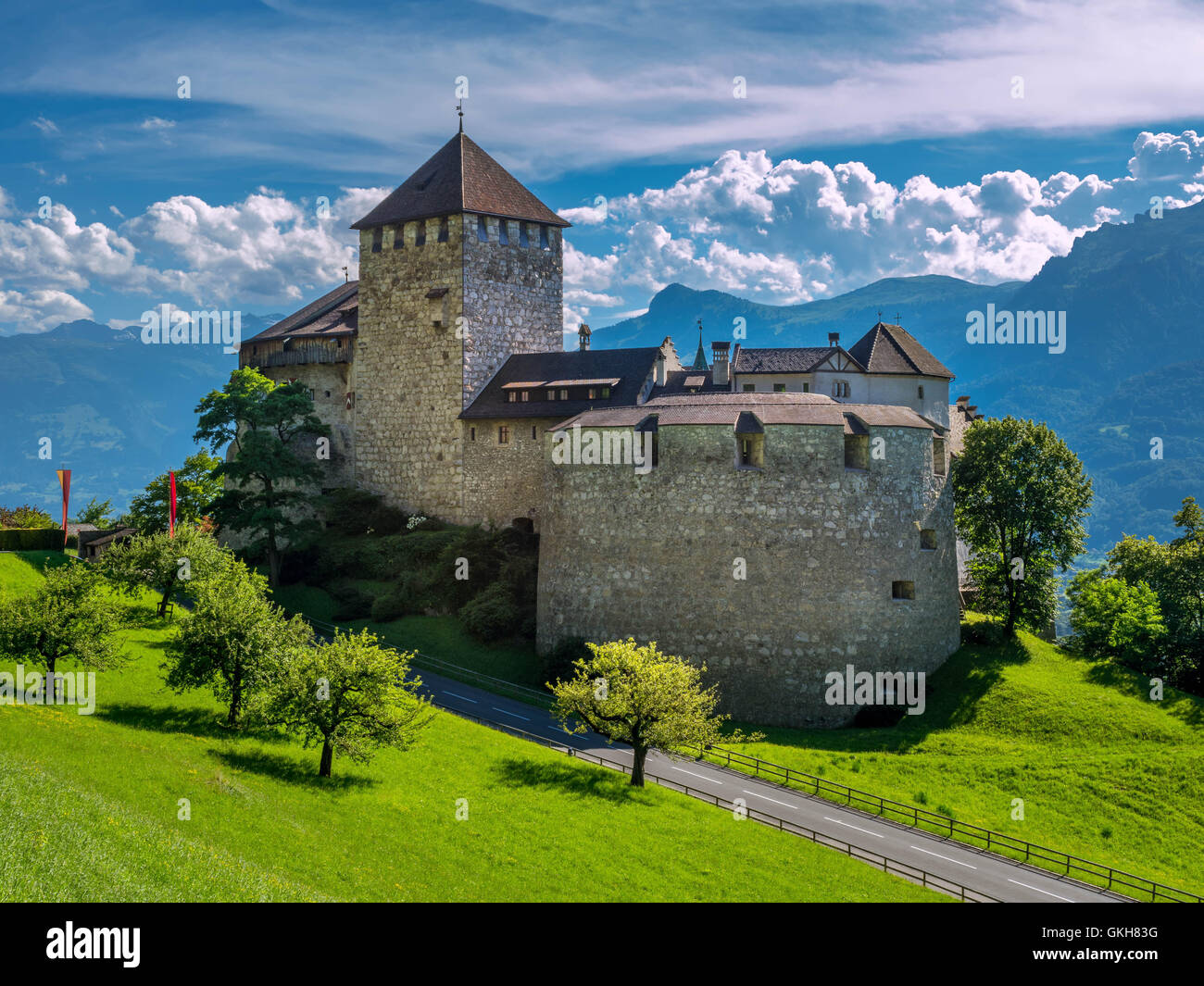 Schloss Vaduz Castello, Principato del Liechtenstein, Europa Foto Stock