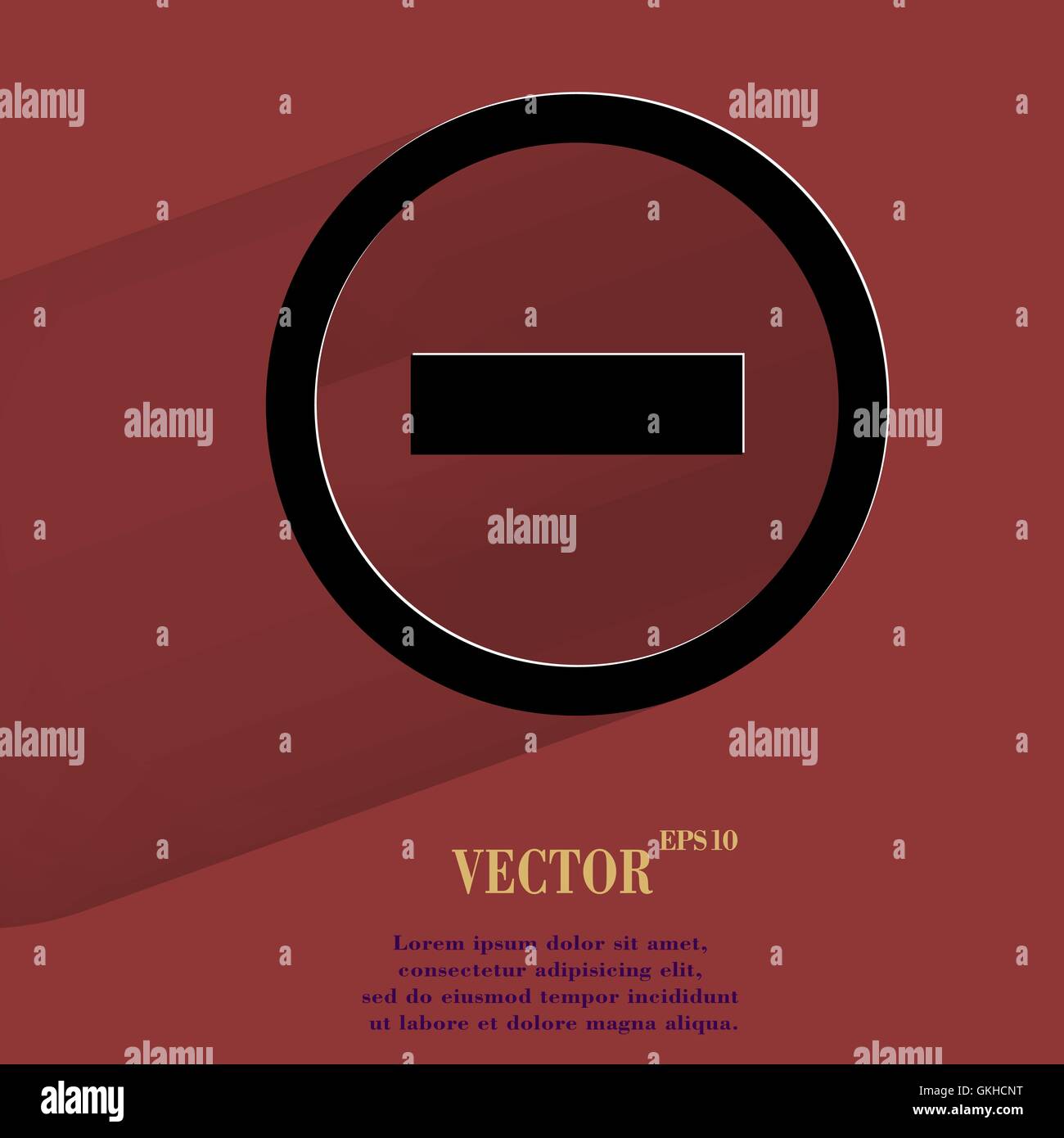 Meno. Appartamento moderno web pulsante con lunga ombra e lo spazio per il tuo testo. Illustrazione Vettoriale