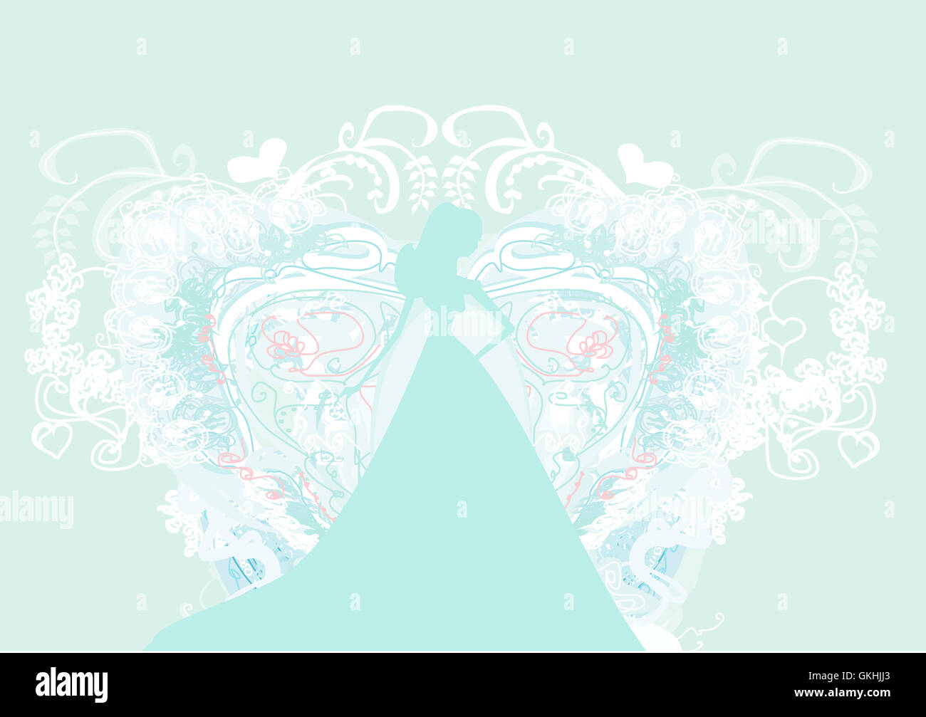 Abstract bella sposa floreali Foto Stock