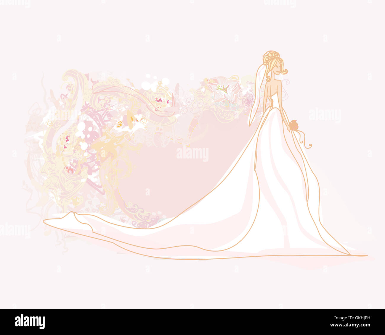 Abstract bella sposa floreali Foto Stock