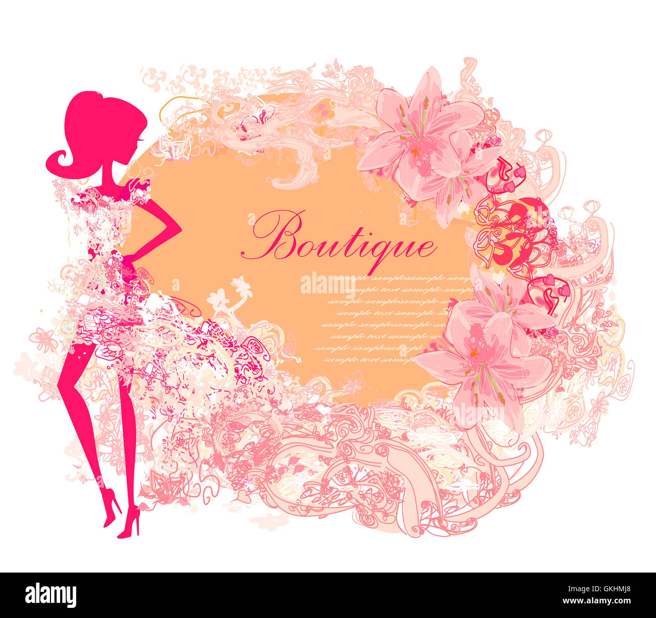 Abstract bella donna floreale Foto Stock