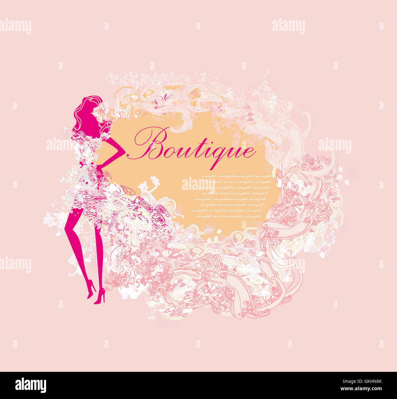 Abstract bella donna floreale Foto Stock