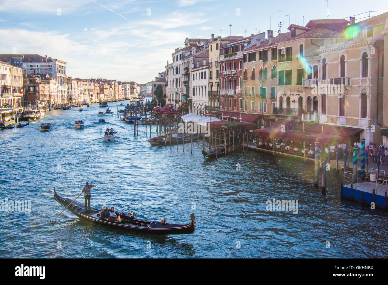 Canal Grande vicino al Ponte di Rialto, Venezia, Veneto, Italia. Foto Stock