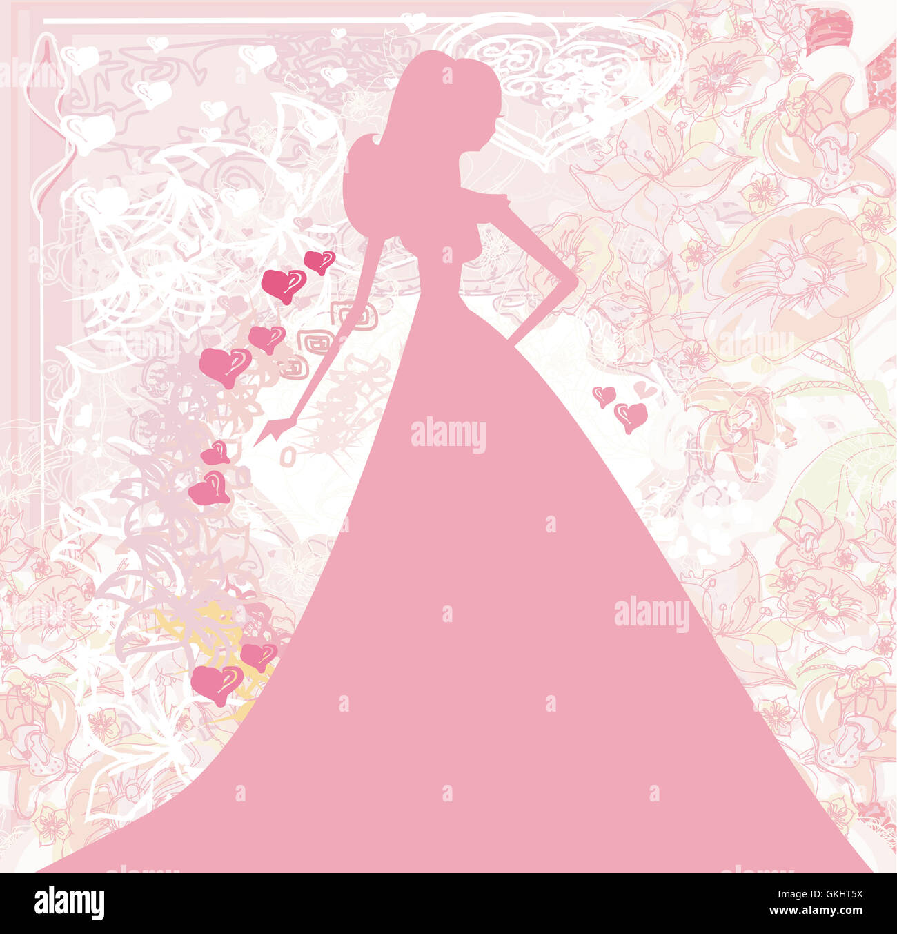 Abstract bella sposa floreali Foto Stock