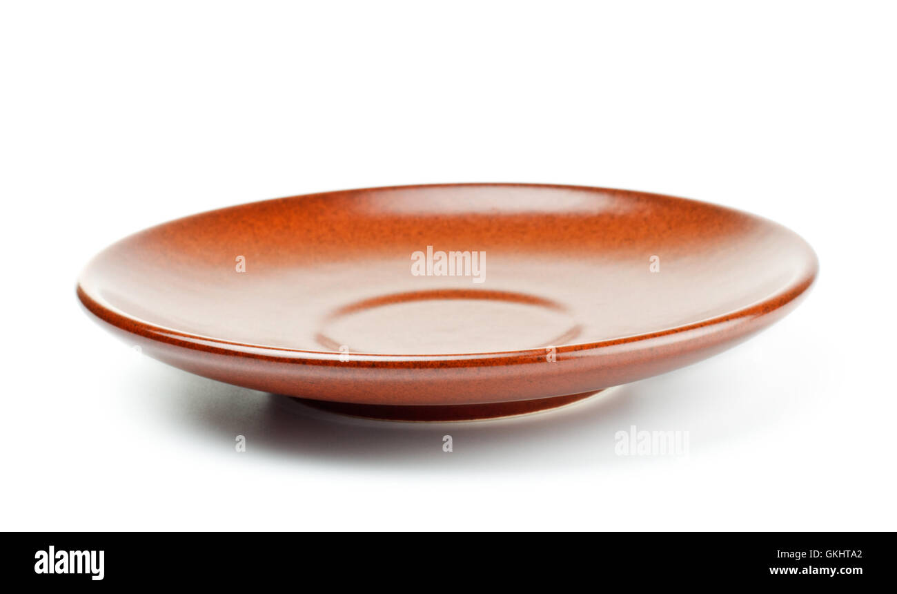 Marrone piattino in ceramica Foto Stock