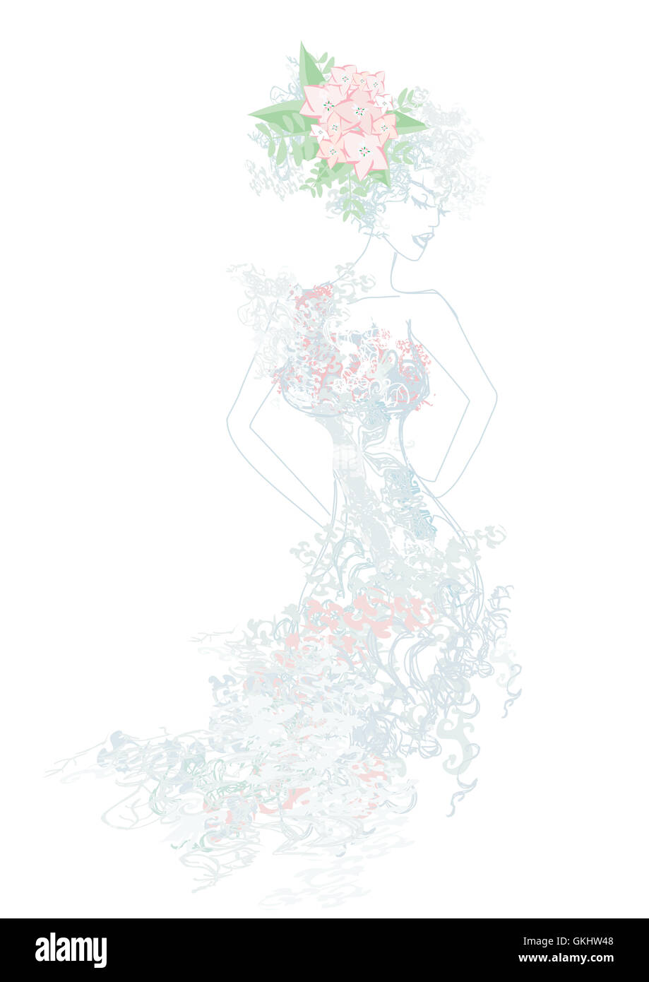 Abstract bella donna floreale Foto Stock