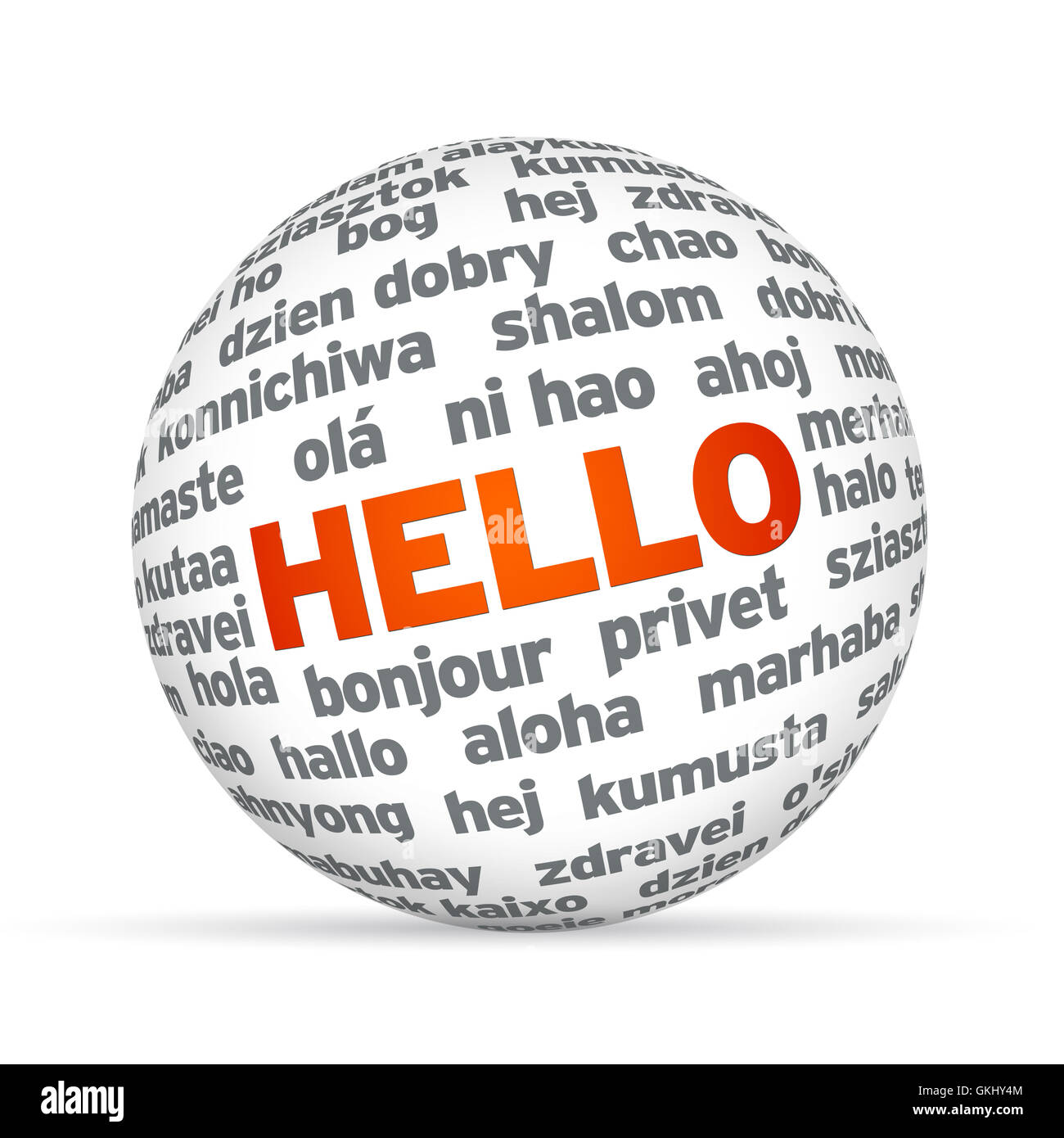 Ciao in diverse lingue Foto Stock